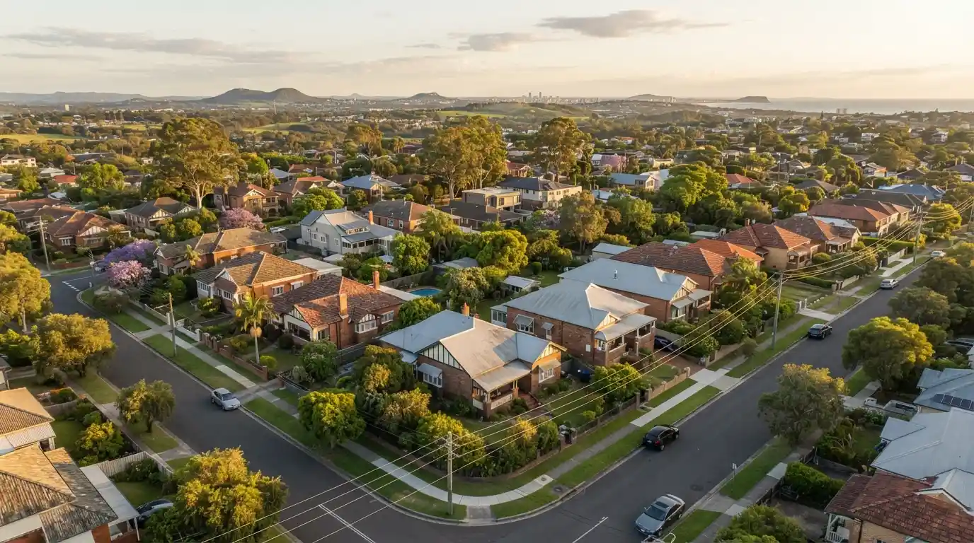 Established residential homes and leafy streets representing the Adamstown NSW property market