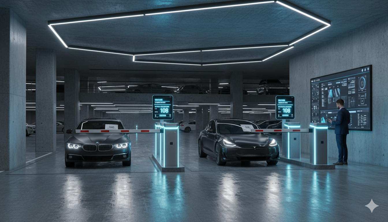 Automated parking systems using RFID technology with smart scanners and digital vehicle entry control