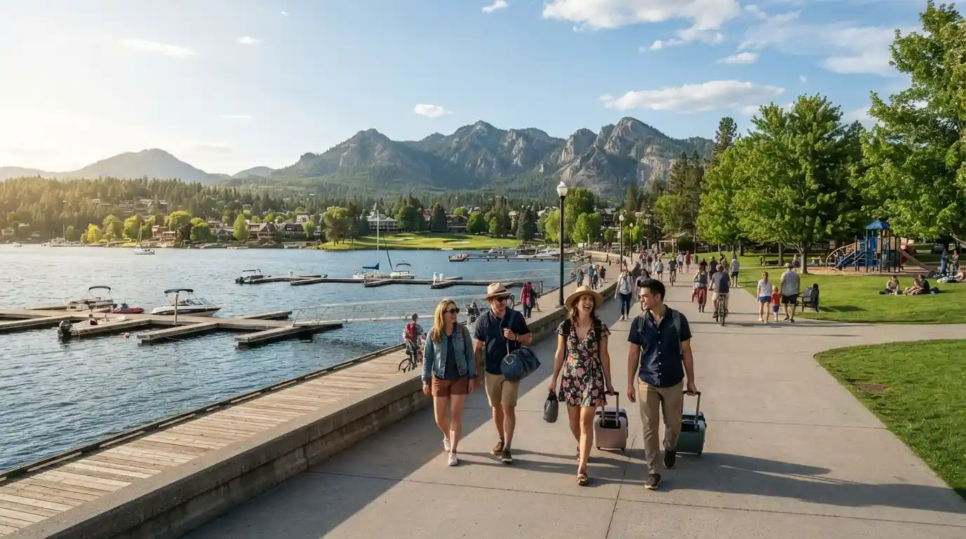Travelers enjoying a scenic Memorial Day weekend getaway in the United States